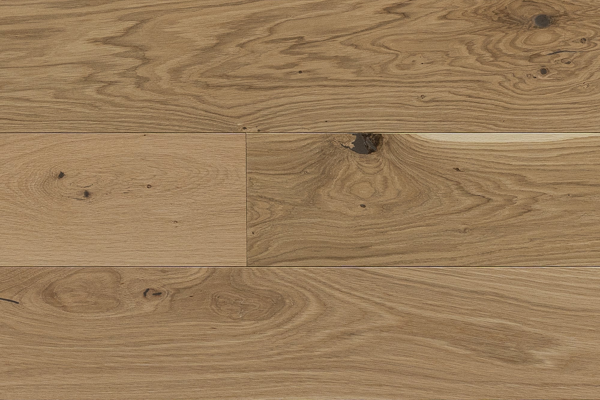 NV 58 high-end wide plank engineered White Oak Canadian made refined hardwood flooring surfaces with a natural hardwax oil finish by Plank & Co - close up image