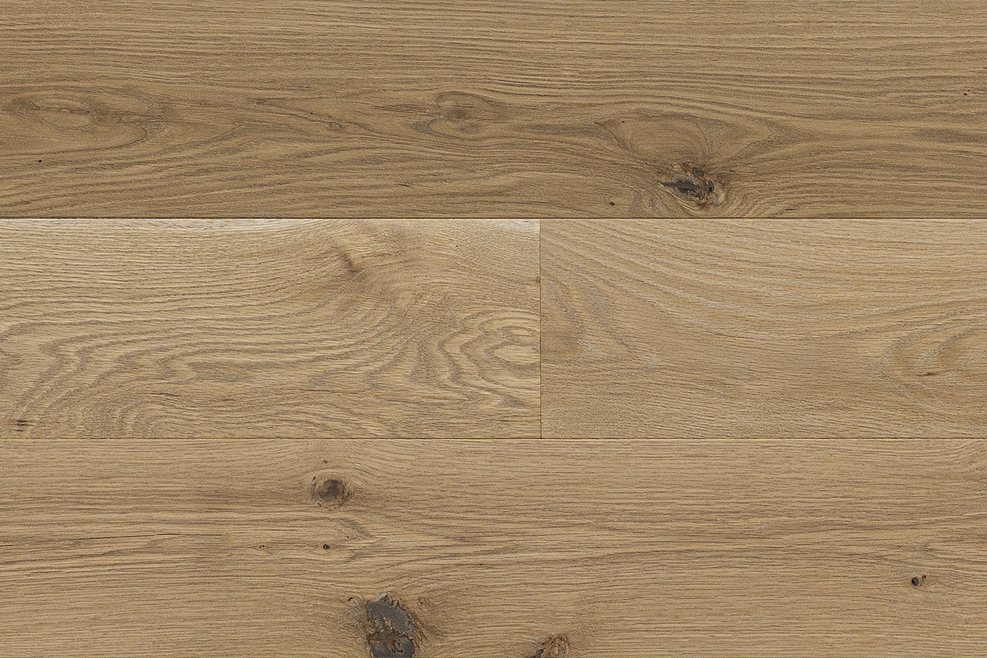 SD 48 high-end wide plank engineered White Oak Canadian made refined hardwood flooring surfaces with a natural hardwax oil finish by Plank & Co -close up image