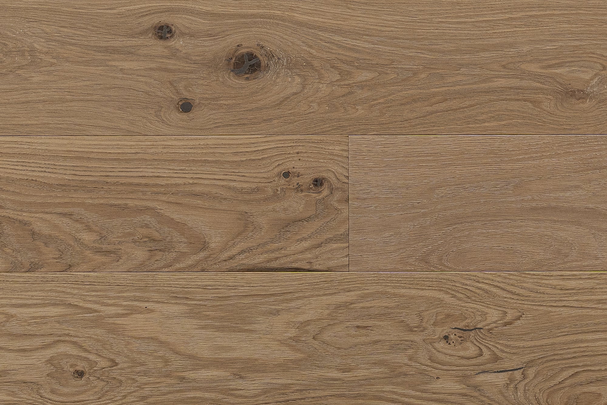 FS 32 high-end wide plank engineered White Oak Canadian made refined hardwood flooring surfaces with a natural hardwax oil finish by Plank & Co - close up image